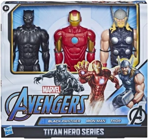 Marvel Avengers Titan Hero - Set 3 Personaggi da 30 cm, Thor - Iron Man - Panter - Imagen 1 de 4