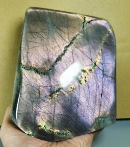 Pulida Bonita Piedra Reiki Arco Iris Púrpura Flash Labradorita Espectrolita Forma Libre - Imagen 1 de 12