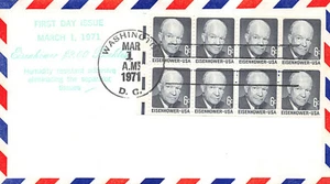  1393A 6c Dwight D. Eisenhower Dull Gum Booklet Pane blue rubber stamp [16540] - Picture 1 of 1