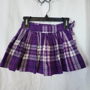 Kinder Place Mädchen lila weiß kariert Plissee Freizeit Schule Skort Gr. 4 neu - Bild 1 von 6