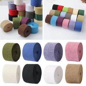 Jute-Scham band Taschen verpackung Geflochtenes Burlap-Band Geschenk verpackung - Picture 1 of 20