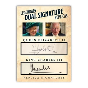 Queen Elizabeth II King Charles III Autograph Collectible Replica Signature Card - Picture 1 of 4