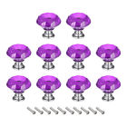 Boutons en cristal 30 mm tiroir en forme de diamant tire poignées violet 10 pièces