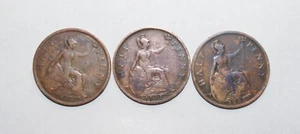 1930, 32, 33, 1/2 Penny Great Britain UK a Lot of 3 Value Coins-22 - Picture 1 of 5