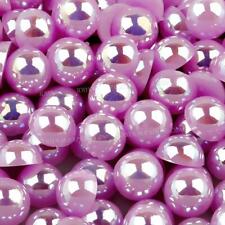 NEW COLOURS! Flatback Pearls Half Round Pearls 8mm AB Shine Iridescent XL Pack