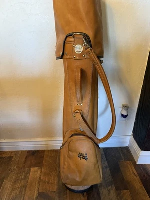 Винтажная сумка для гольфа Hot Z искусственная коричневая кожа/сумка-тележка/капюшон, чехлы для клюшек с клюшками - Изображение 1 из 4