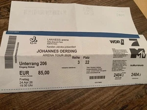 Konzertkarten Johannes Oerding 24.4.2026 Köln Lanxess Arena Reihe 3 - Bild 1 von 2