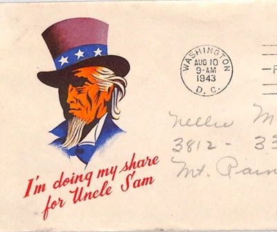 USA WW2 UNCLE SAM Cover FDC *LUXEMBOURG* UNITED NATIONS 1943 UN {samwells}XU229 - Image 1 of 4