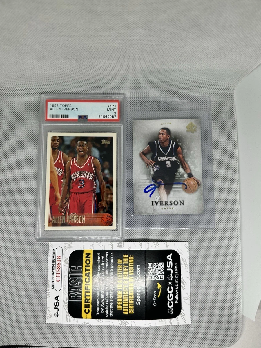 Allen Iverson Autographed Basketball Trading Card Singles Topps