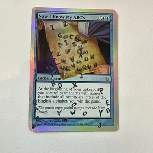 MTG FOIL Etched Now I Know My ABC's Unhinged #41 Magic: The Gathering NM - Picture 1 of 3