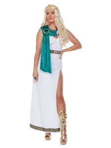 Smiffys Deluxe Roman Empire Queen Toga Costume, White (Size X1) - Picture 1 of 1
