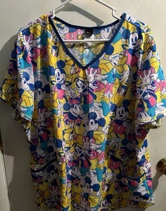 Scrubs Peeling Top Cartoon Disney Mickey und Minnie Mouse Goofy Polyester 2XL - Bild 1 von 4