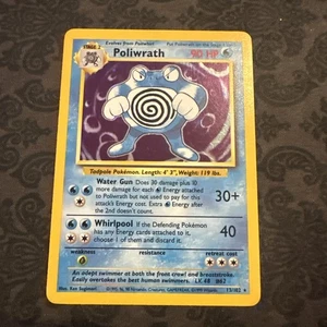 Poliwrath Base Set 13/102 Unlimited Holo Rare Pokémon TCG Card - Foto 1 di 2
