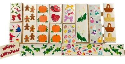 Mrs. Grossman‘s holiday Sticker Assortment, 7 Strips, 8 mods multiple holidays - Image 1 of 4