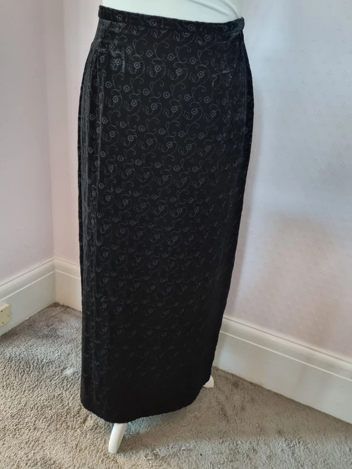 Laura Ashley Maxi Velvet Look Skirt Size 16 - Image 1 of 4