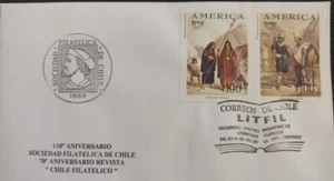 O) 1999 CHILE, AMERICA UPAEP 1996, TWO WOMEN CHILD DOG, TWO MEN WITH HORSE, LIT - Picture 1 of 1