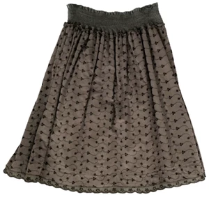 Cocoa Brown ML Stretch Skirt Embroidered Textured Mix Nouveau - Picture 1 of 11