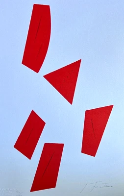 Litografía Lucio FONTANA certificado de autenticidad original firmada a lápiz (numerada a lápiz) Foto 1 de 4