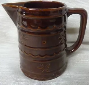 Vintage Marcrest Stoneware Brown Daisy Dot Water Pitcher 6” Oven Proof USA - Picture 1 of 10