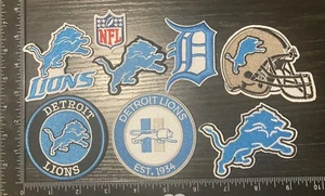 Lot Set Of 8 DETROIT LIONS EMBROIDERED IRON ON PATCHES NFL Football - Picture 1 of 1