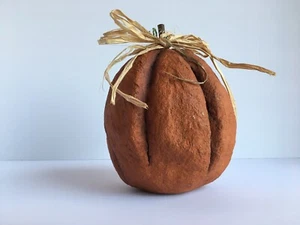 Papel maché rústico calabaza otoño Halloween acción de gracias hecho a mano papel maché - Imagen 1 de 6