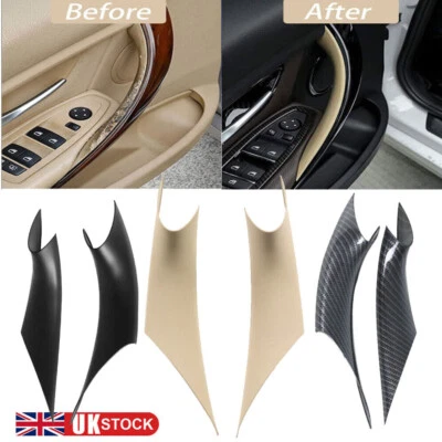 X2 Inner Door Handle Trim Panel Pull Carbon Cover BMW 3 4 Series F30 F31 F32 F36 - Image 1 of 4