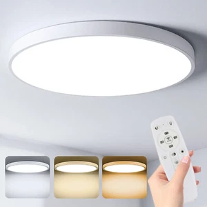 ULTRASLIM LED DECKENLAMPE DECKENLEUCHTE DIMMBAR MIT FB WOHNZIMMER LAMPEN 24W/48W - Bild 1 von 14