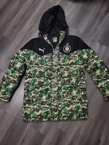 BAPE × PUMA hoodie long coat down jacket Green A Bathing Ape Size XL - Picture 1 of 7