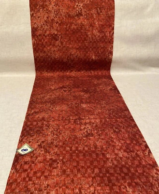 Japanese Silk Fabric Burndt Orange 14 1/2”  wide - sold bty - Remnant Yardage - Image 1 of 4