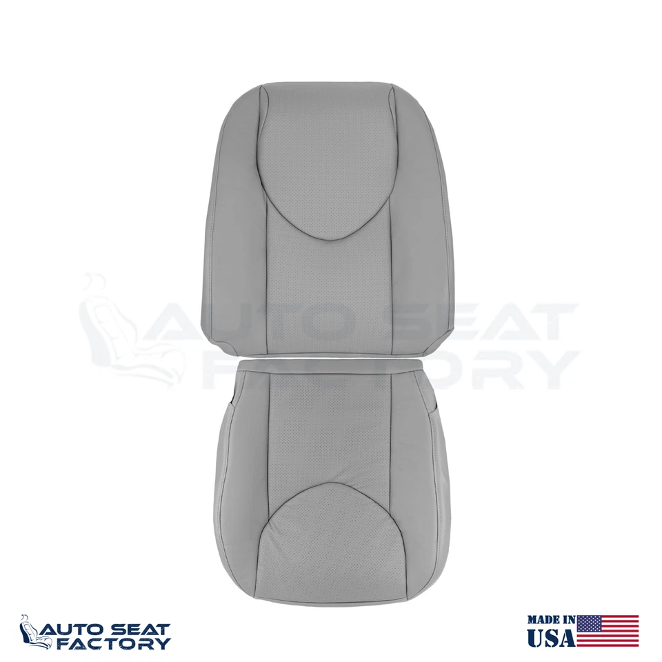 Cubiertas de asiento de vinilo gris ceniza perforadas para conductor Toyota RAV4 2006-2012 2 PIEZAS Foto 1 de 4