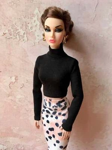 Bouutique Snug Thin Long Sleeve Turtleneck Crop Top for Poppy Doll 12 Inch - Picture 1 of 29