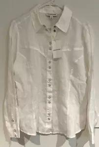 NWT COUNTRY ROAD White Cotton Shirt/Top/Blouse Size 12 NEW $139 - Picture 1 of 3