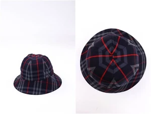Burberrys Vintage Blue Nova Check Reversible Bucket Hat approx - 23” (58 cm) - Picture 1 of 9