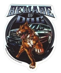 2003 ODM Pitbull / SUV Vending Machine Sticker - Beware Of Dog - Picture 1 of 1