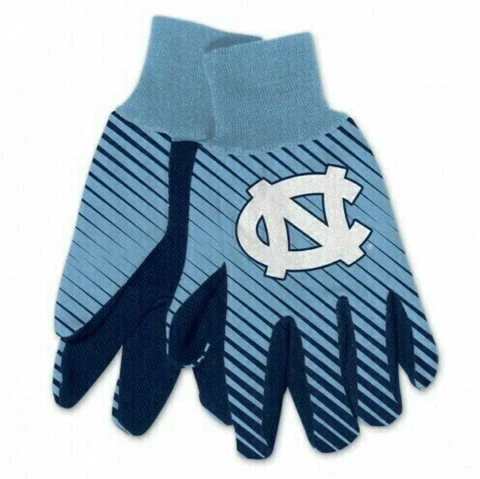 North Carolina Tar Heels Striped Utility Work Gloves New with Tags One Size Cover