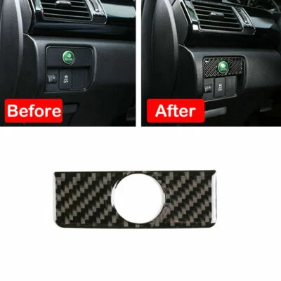 Cubierta de moldura de panel de botones ECON automático de fibra de carbono para Honda Accord 2013-2017 Foto 1 de 4