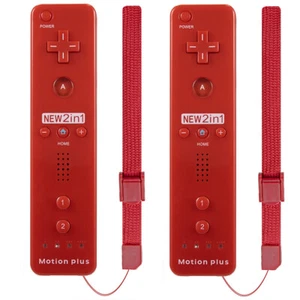 2X Built in Motion Plus Remote Controller For Nintendo Wii/Wii U Console + Case - Picture 1 of 17