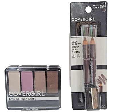 COVERGIRL Eye Enhancers Eyeshadow and Brow Pencil Set 505 Rich Brown New Sealed - Image 1 of 4