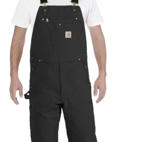Carhartt Mens Relaxed Fit Duck Bib Overalls 40Wx32L Black  - Picture 1 of 1