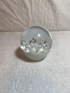 Vintage Paperweight Clear Art Glass Sphere Controlled Bubbles - Picture 1 of 8