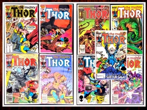 Lot of 9 Mighty Thor #374-380 383 384 Most Newstand High Grade Marvel U-3 - Picture 1 of 3