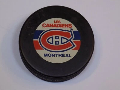 Disco de hockey Montreal The Les Canadiens NHL de colección juego antiguo en Glas Co Eslovaquia Foto 1 de 3