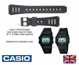 W-71 CASIO Watch Strap Band for (W-71, W-72, W-84, W-86, W-71MV)-Black GENUINE - Picture 1 of 7