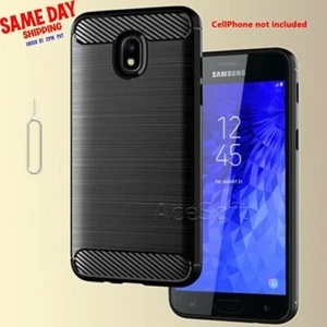 Funda protectora suave de fibra de carbono para Samsung Galaxy J3 V (2018) SM-J337V - Imagen 1 de 3