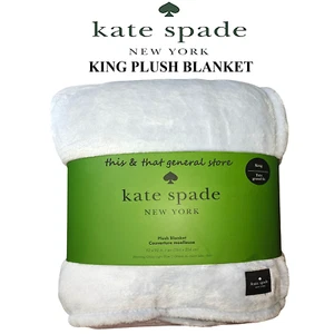 KATE SPADE OVERSIZED KING Fleece Blanket Soft Plush Throw SOLID OR POLKA DOT - Picture 1 of 29