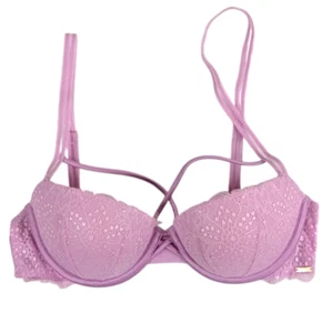 NUEVO Sujetador Victoria's Secret ROSA Fecha Push Up Para Mujer Talla 32C Floral Encaje Tirantes - Imagen 1 de 5