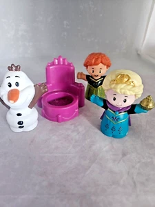 Fisher Price Little People DISNEY FROZEN 4 pieces ELSA ,ANNA, Throne & OLAF EU - Picture 1 of 8