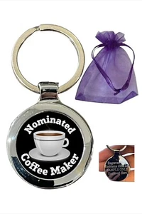 Nominated Coffee Maker Personalised Beta Keyring in Gift Bag - Foto 1 di 3