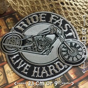 Parche trasero grande bordado Ride Fast Chopper para motociclista XL - Imagen 1 de 1
