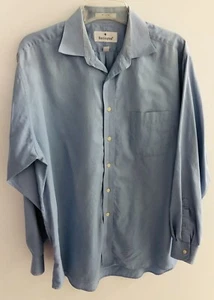 Mens Barrington Button Front Dress Shirt, Long Sleeve, Blue, Size 16-34/35 - Picture 1 of 2